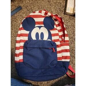 Disney Mickey Mouse Americana Backpack‎ Red/Blue Stripes